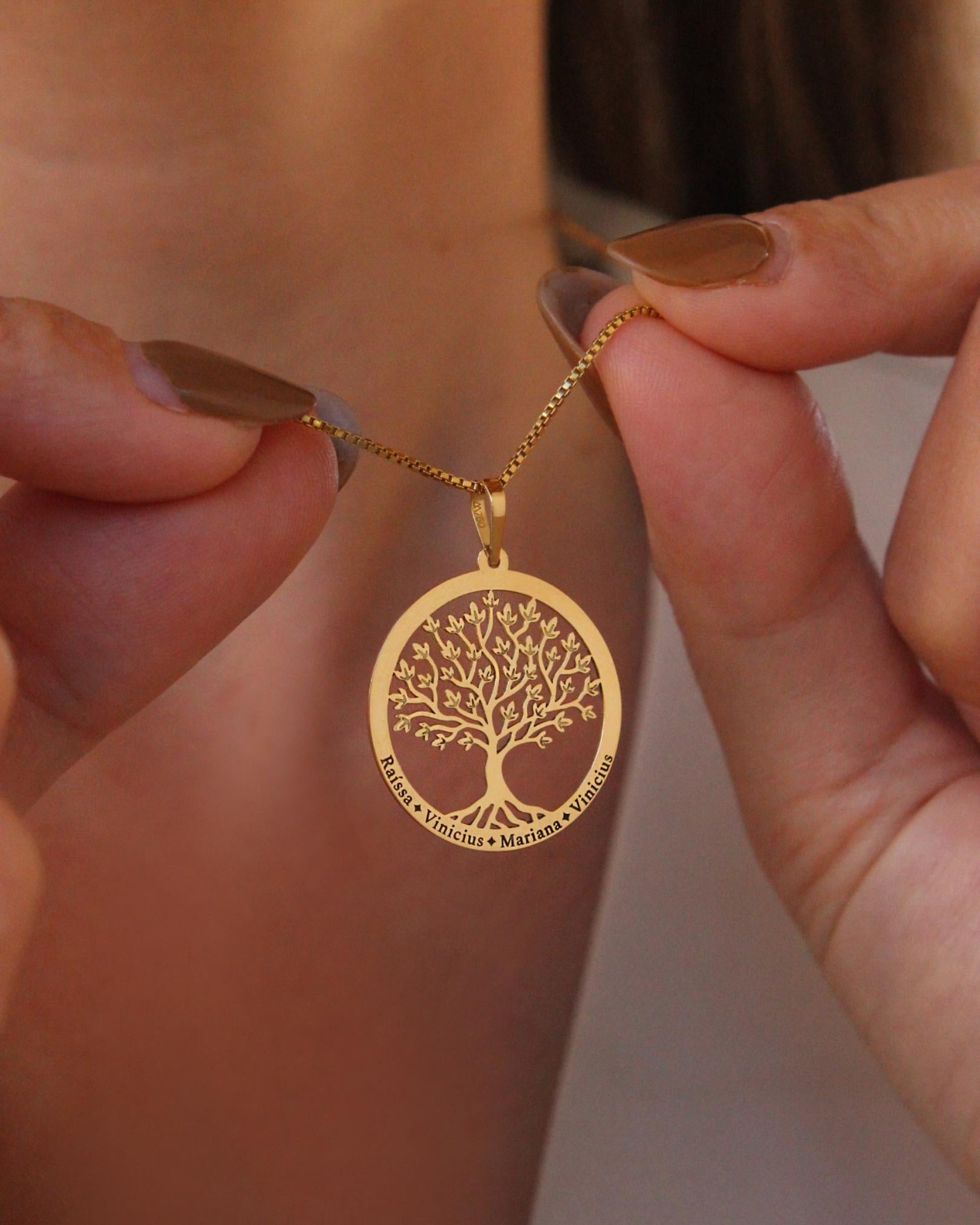 pingente árvore da vida personalizado ouro montezza