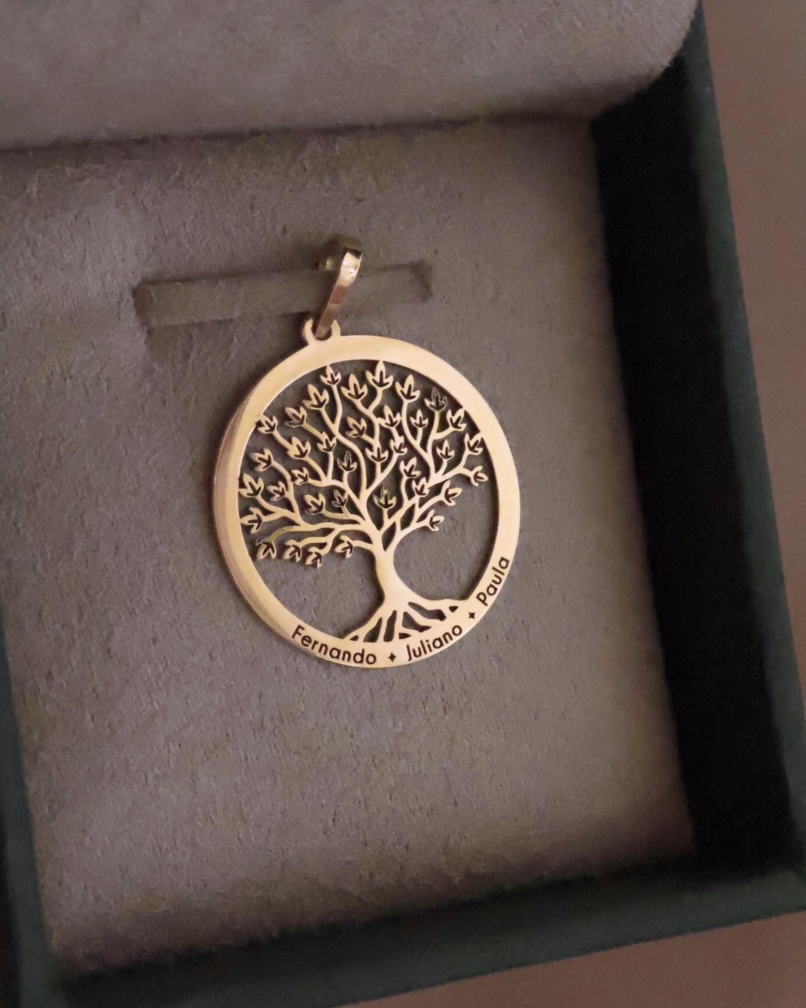 pingente árvore da vida personalizado ouro montezza
