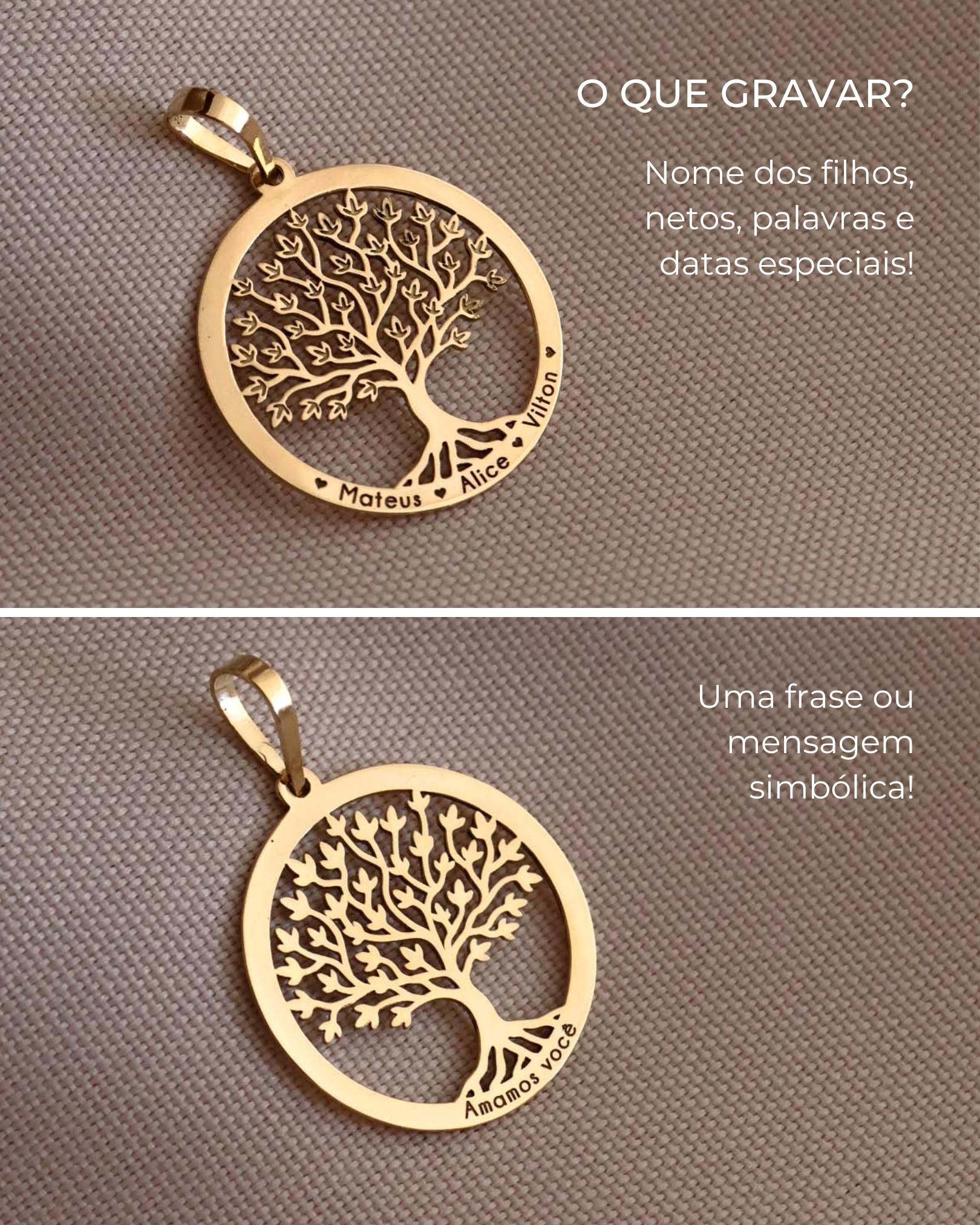 pingente árvore da vida personalizado ouro montezza