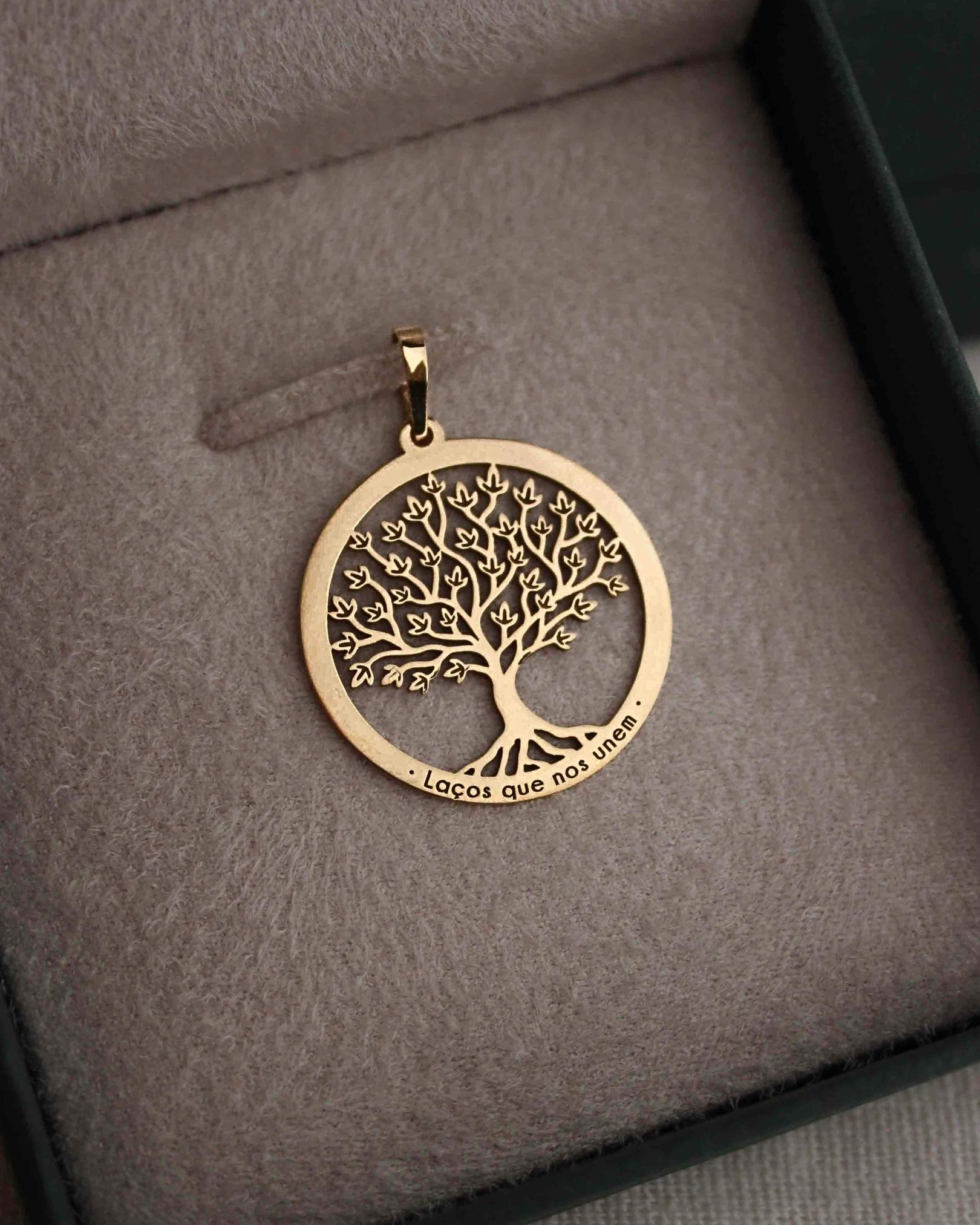 pingente árvore da vida personalizado ouro montezza
