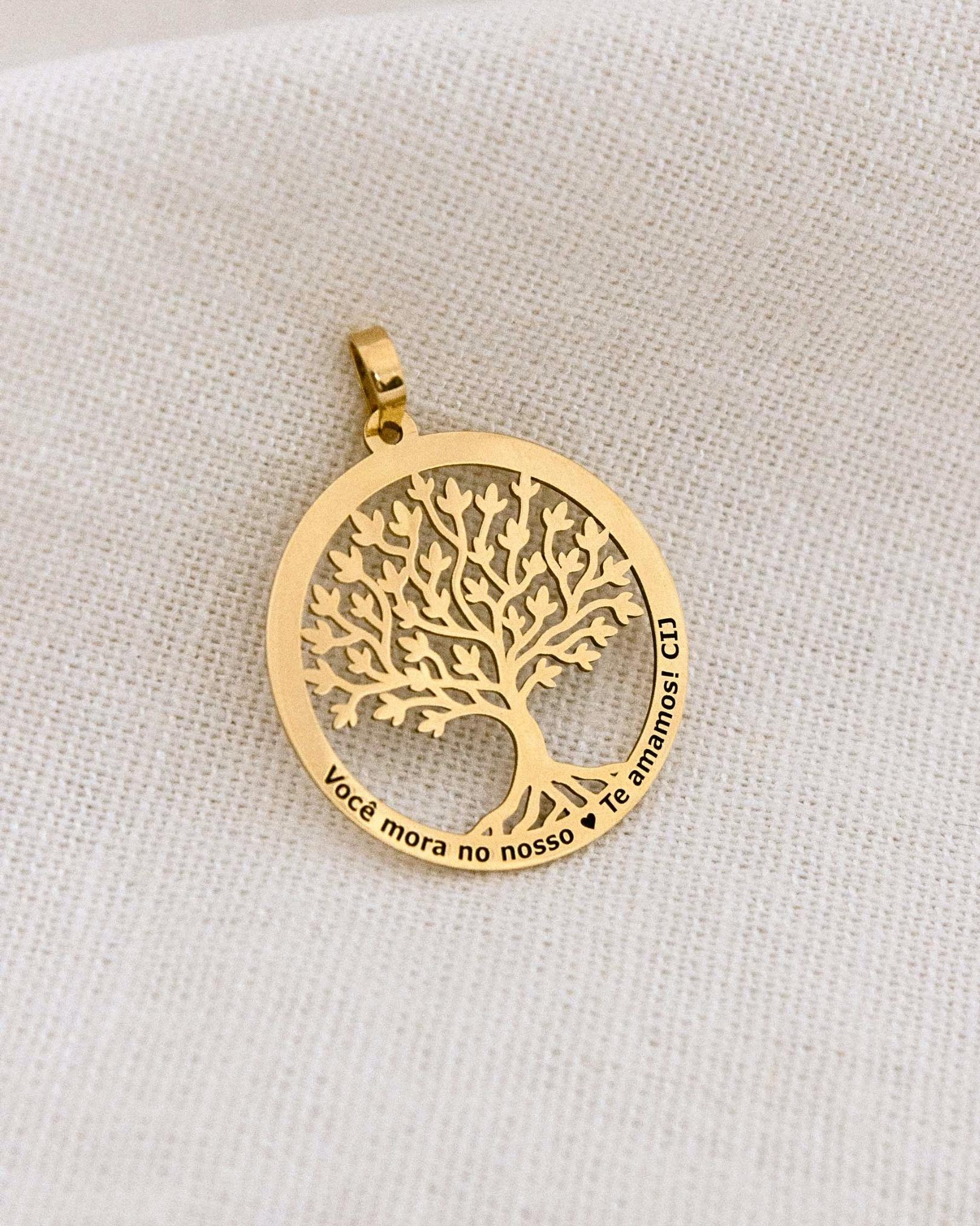 pingente árvore da vida personalizado ouro montezza