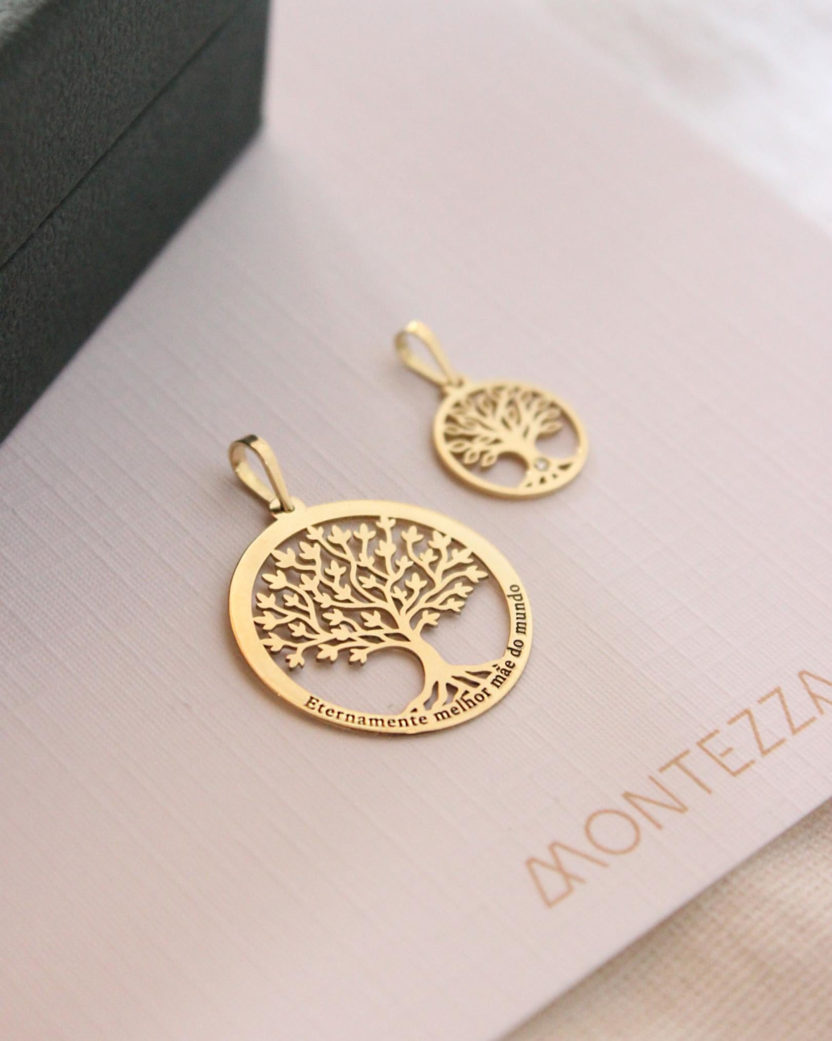 pingente árvore da vida personalizado ouro montezza