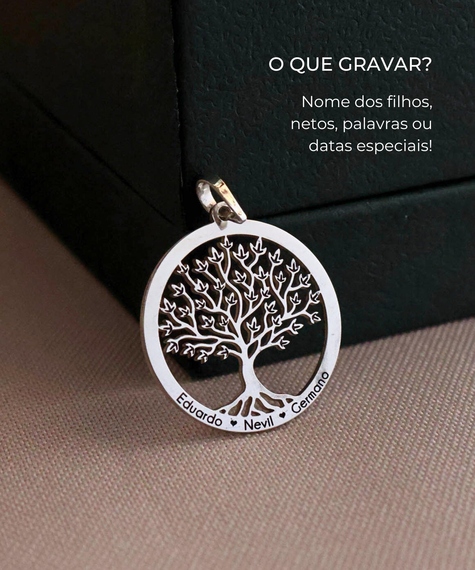 pingente arvore da vida personalizado prata