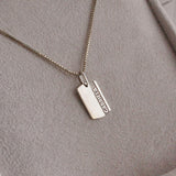 Pingente Placa com Friso Personalizado Prata 950