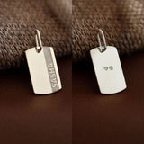 Pingente Placa com Friso Personalizado Prata 950