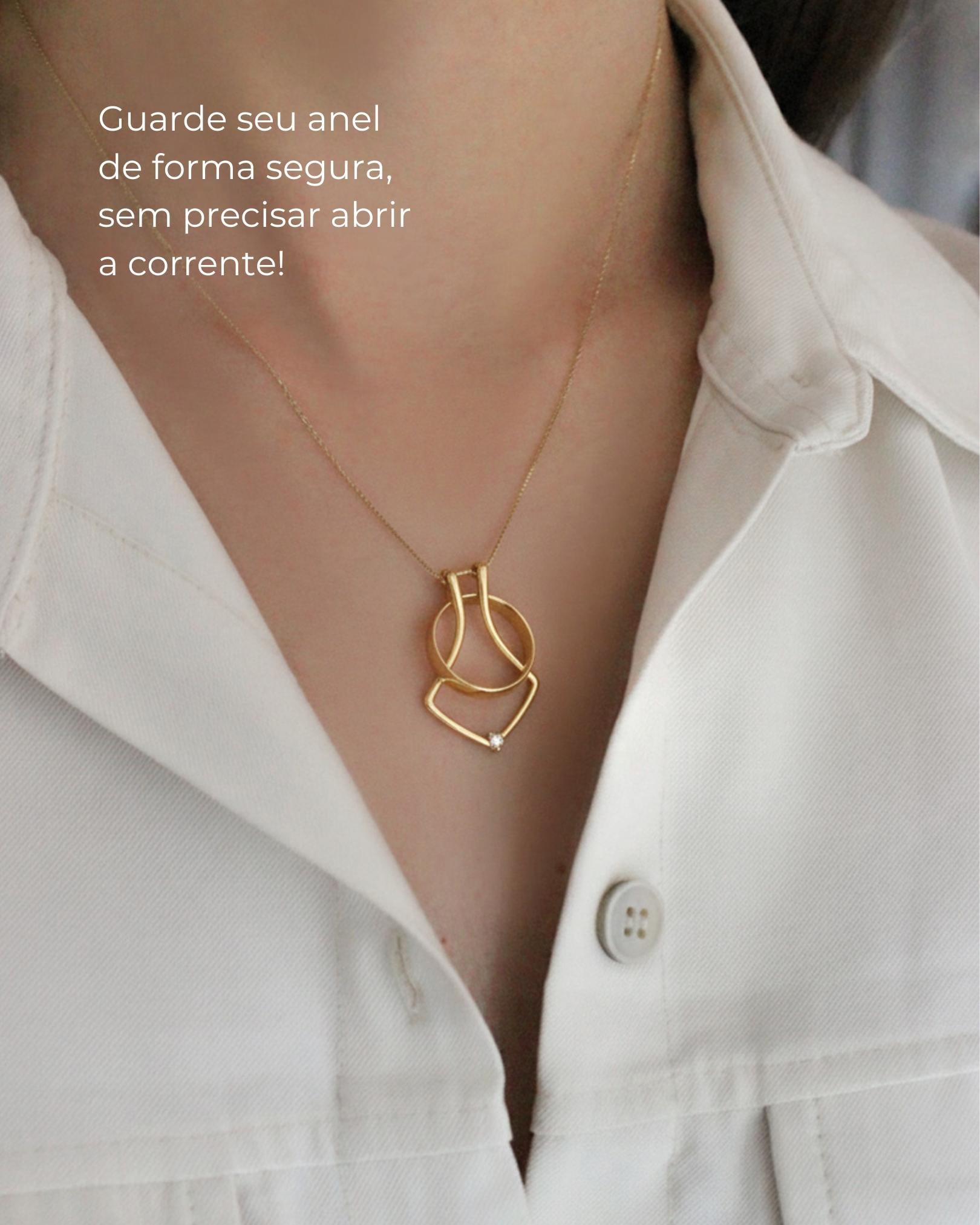 Pingente Porta Anel Ouro 18K