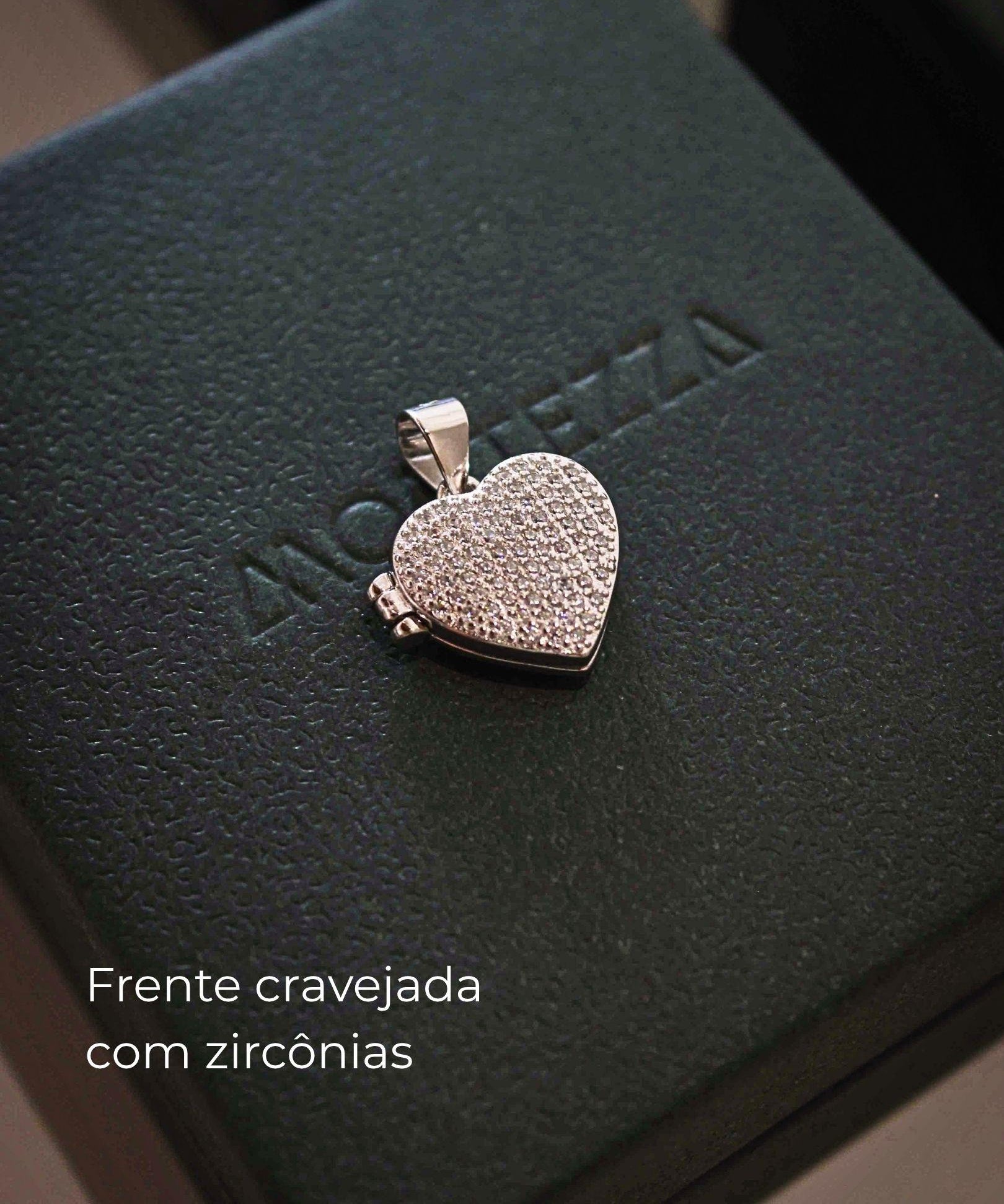pingente relicario coração de prata personalizado montezza