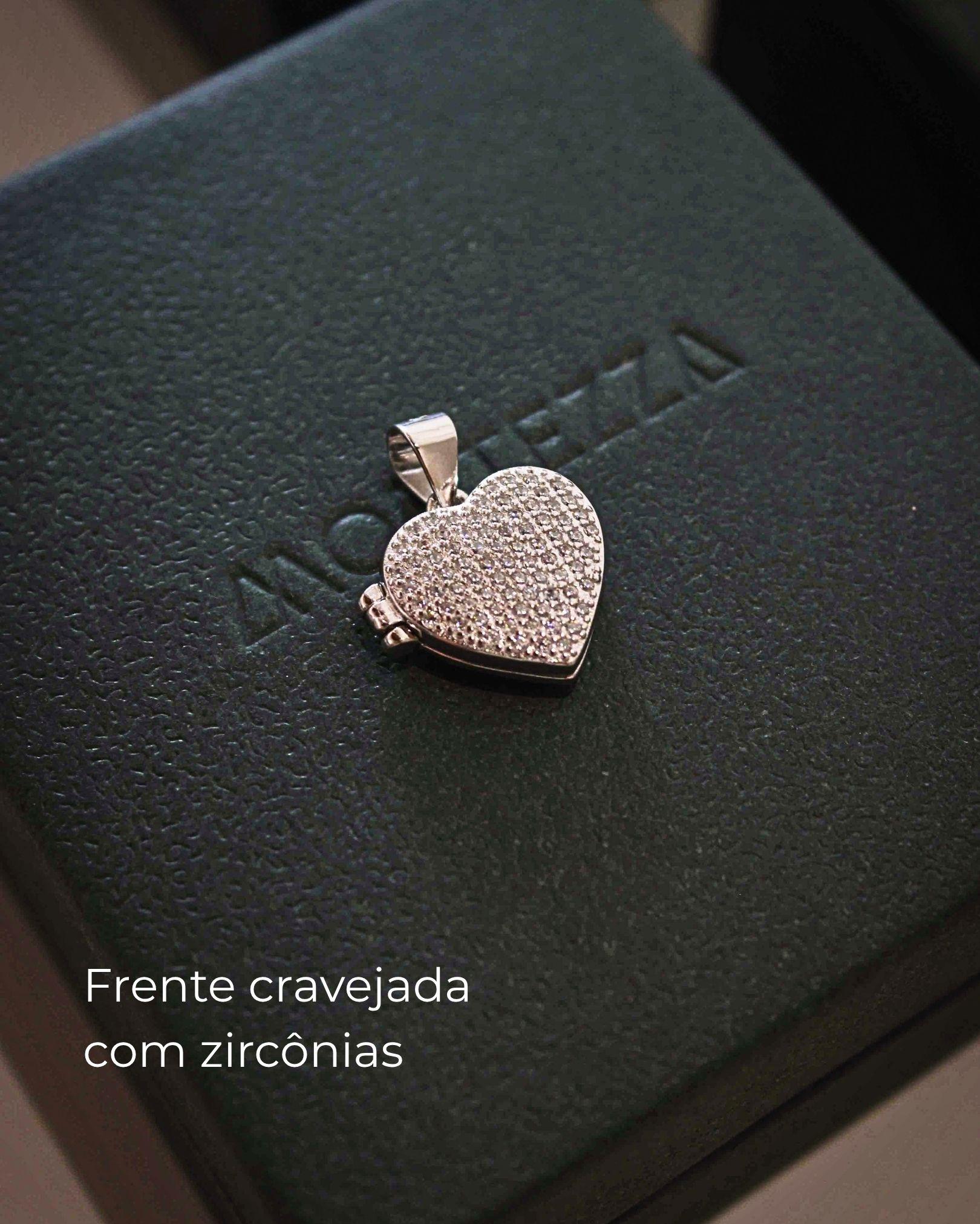 pingente relicario coração de prata personalizado montezza