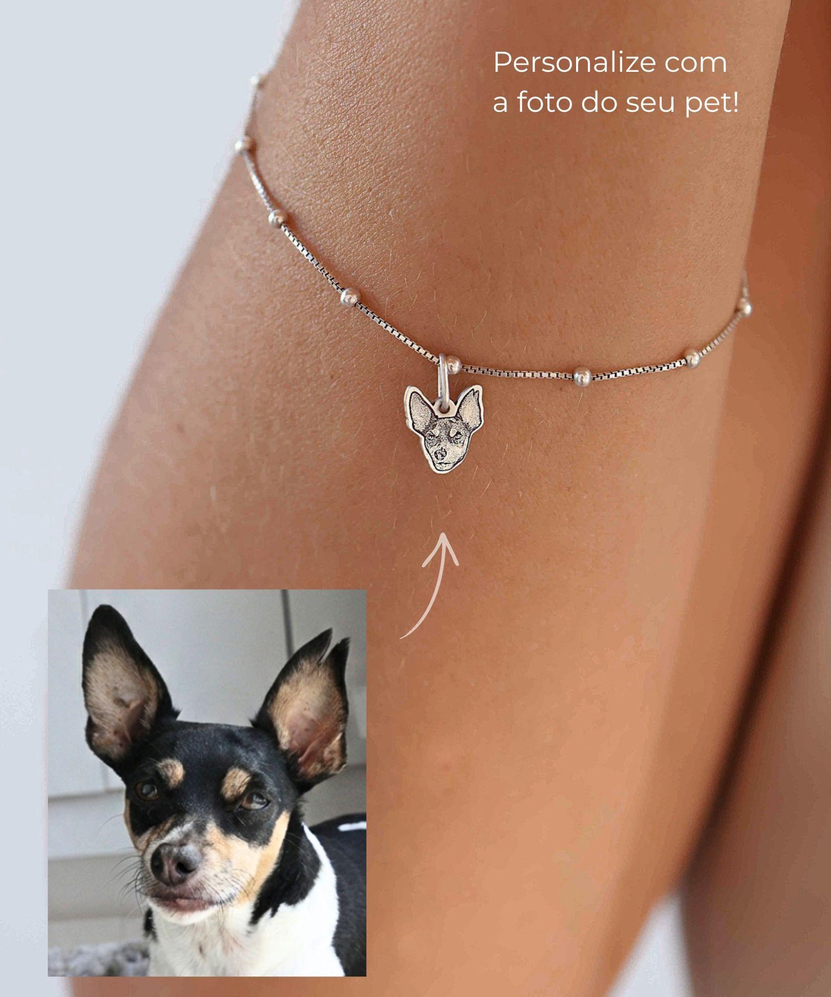 pingente foto retrato pet cachorro gato prata montezza joias