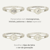 Anel Monograma Personalizado Prata 950