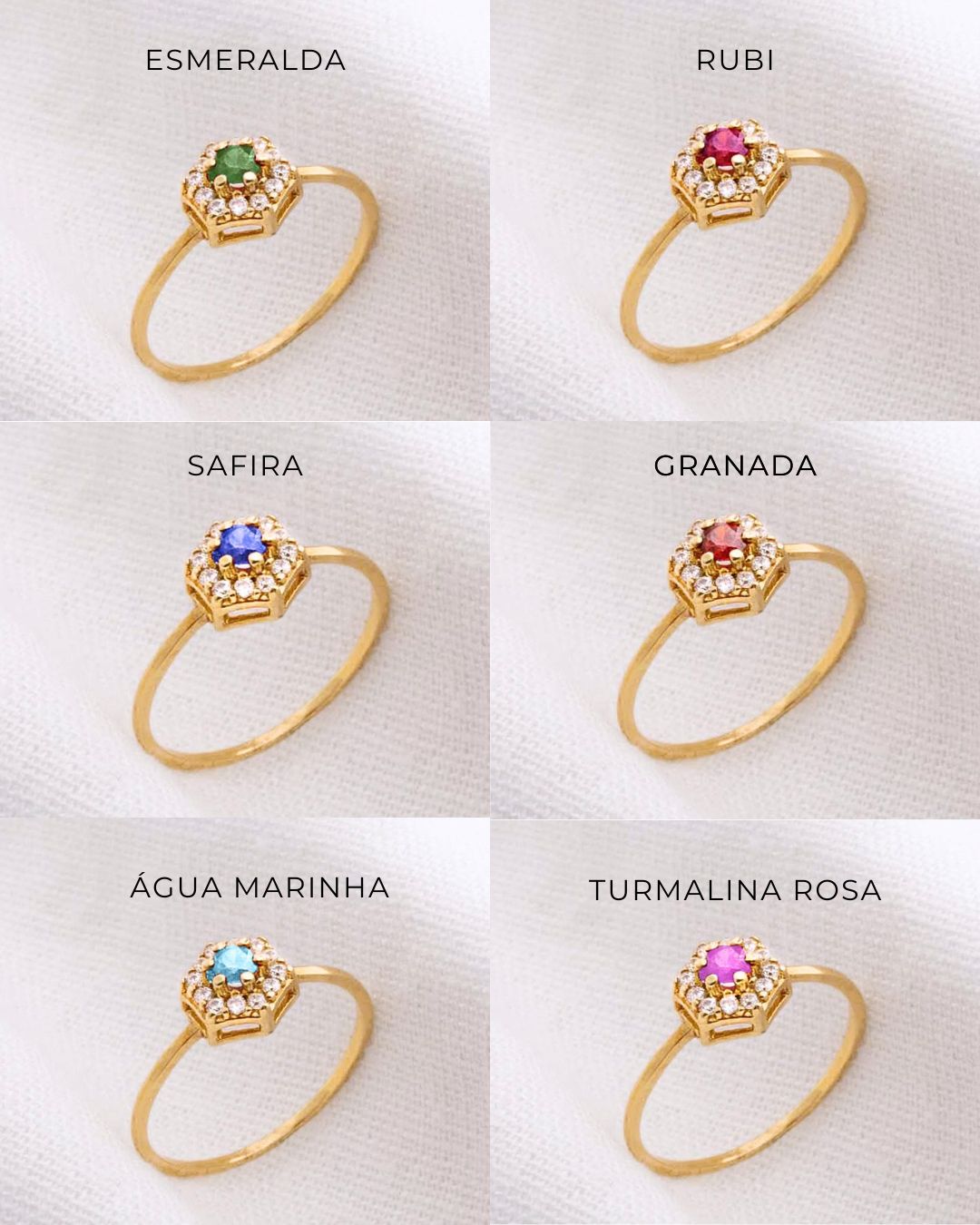 Anel Formatura Hexagonal Aro Delicado Ouro 18K