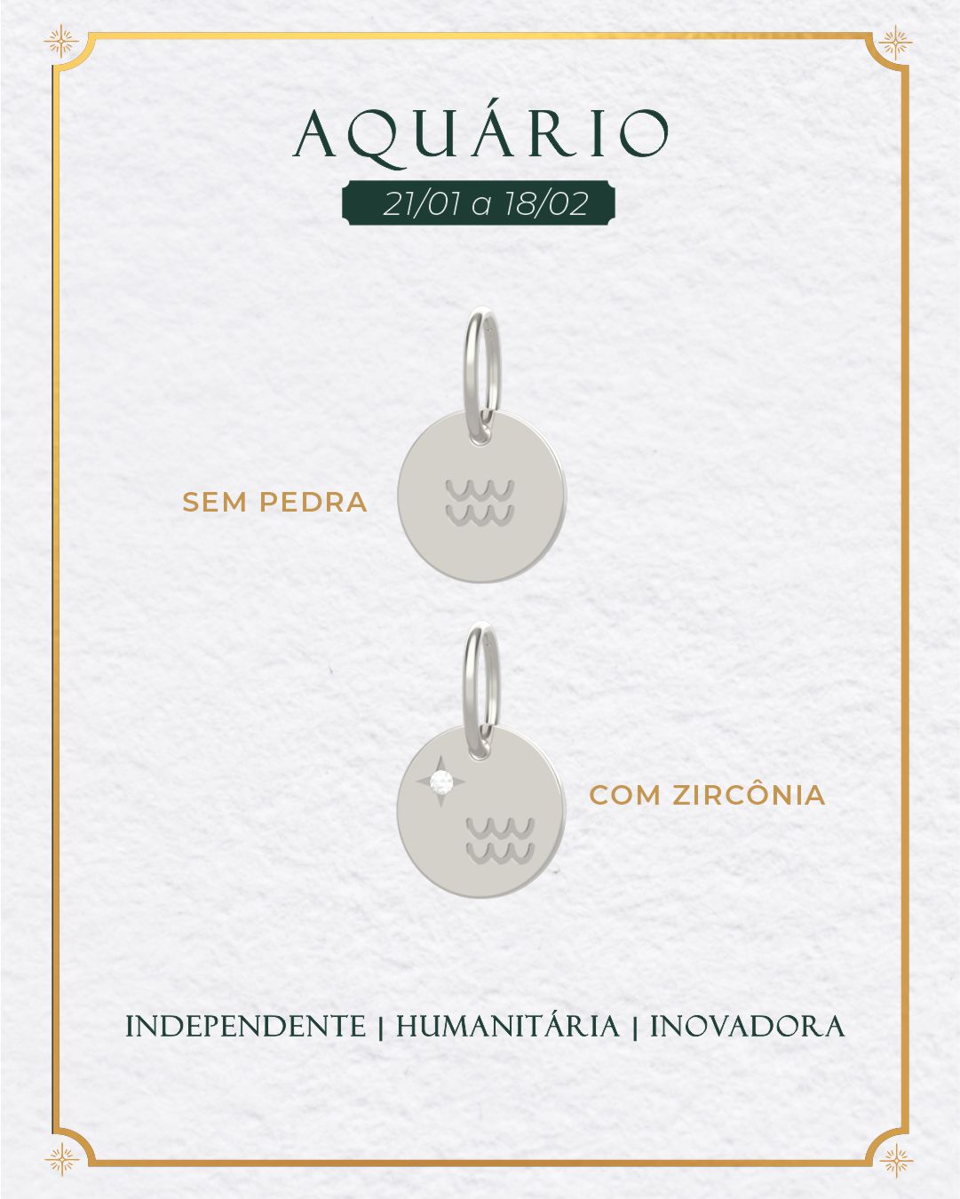 Pingente Signo Medalha Personalizada Prata 950