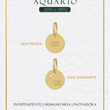 Pingente Signo Medalha Personalizada Ouro 18K