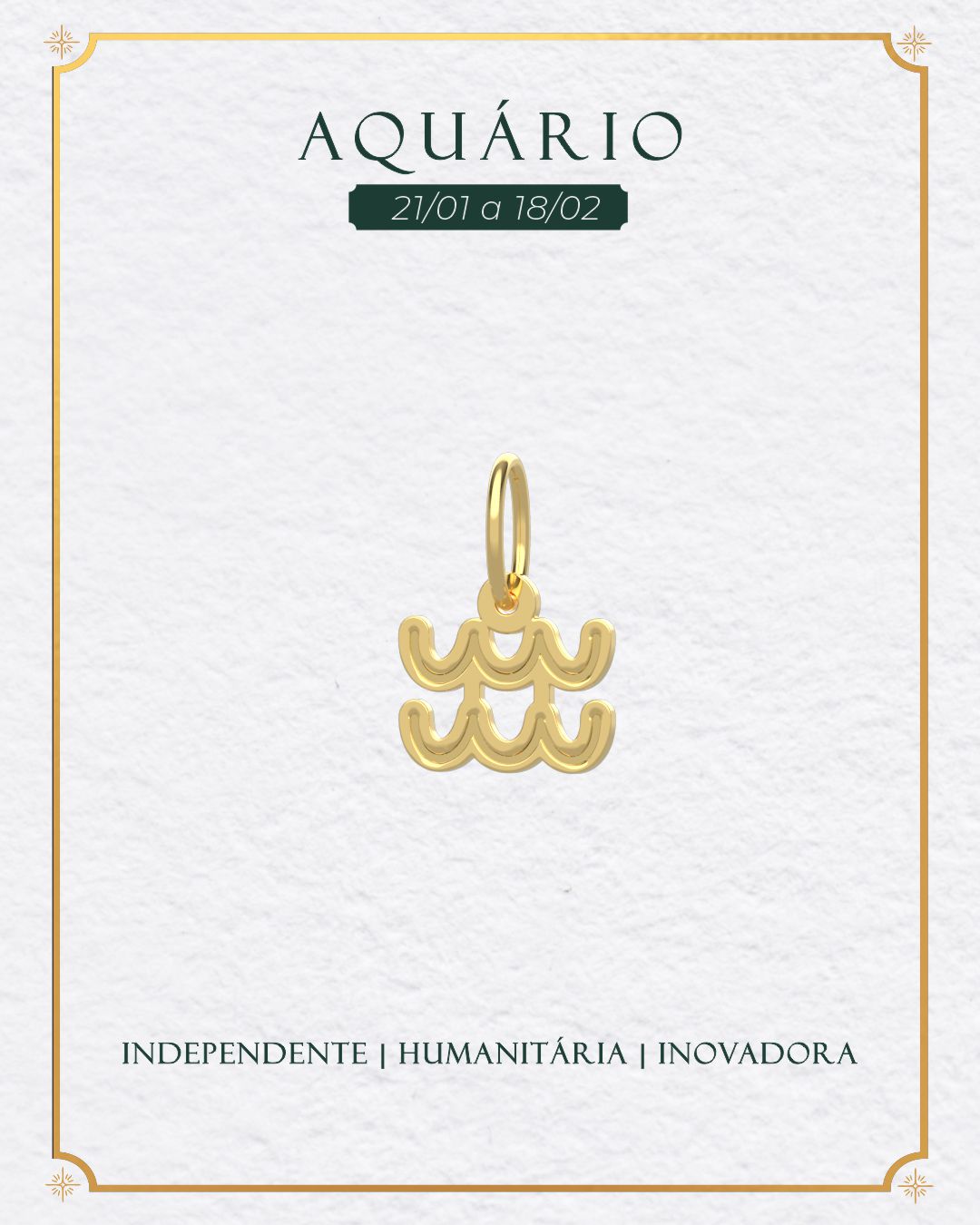 Pingente Signo do Zodíaco Ouro 18K