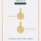 Pingente Signo Medalha Personalizada Ouro 18K