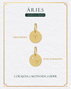 Pingente Signo Medalha Personalizada Ouro 18K