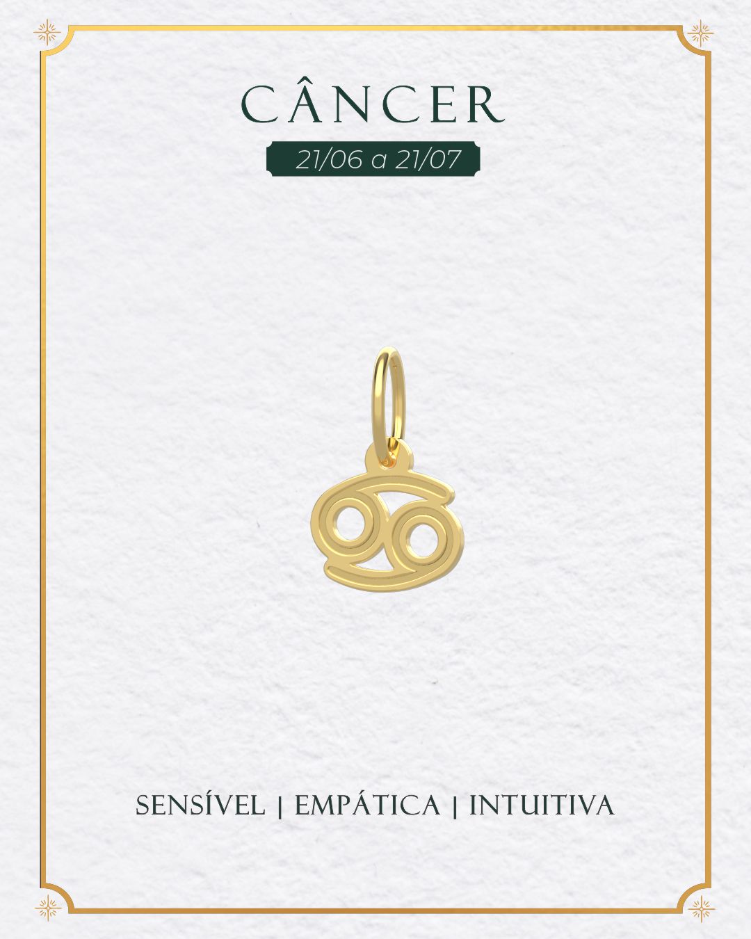 Pingente Signo do Zodíaco Ouro 18K