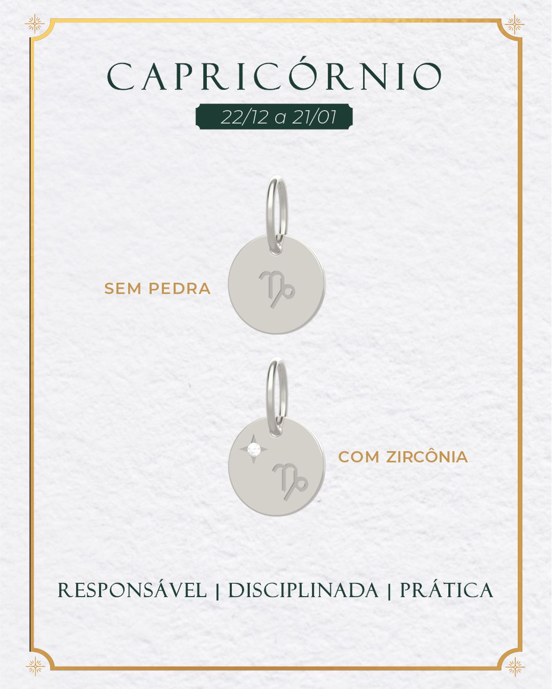 Pingente Signo Medalha Personalizada Prata 950