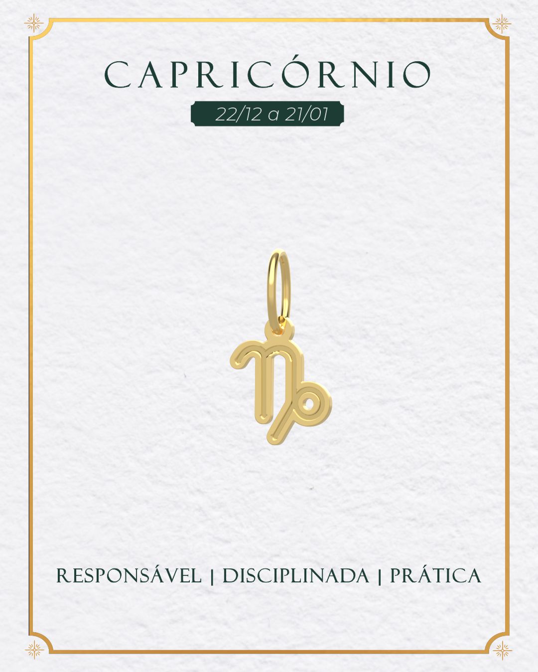 Pingente Signo do Zodíaco Ouro 18K