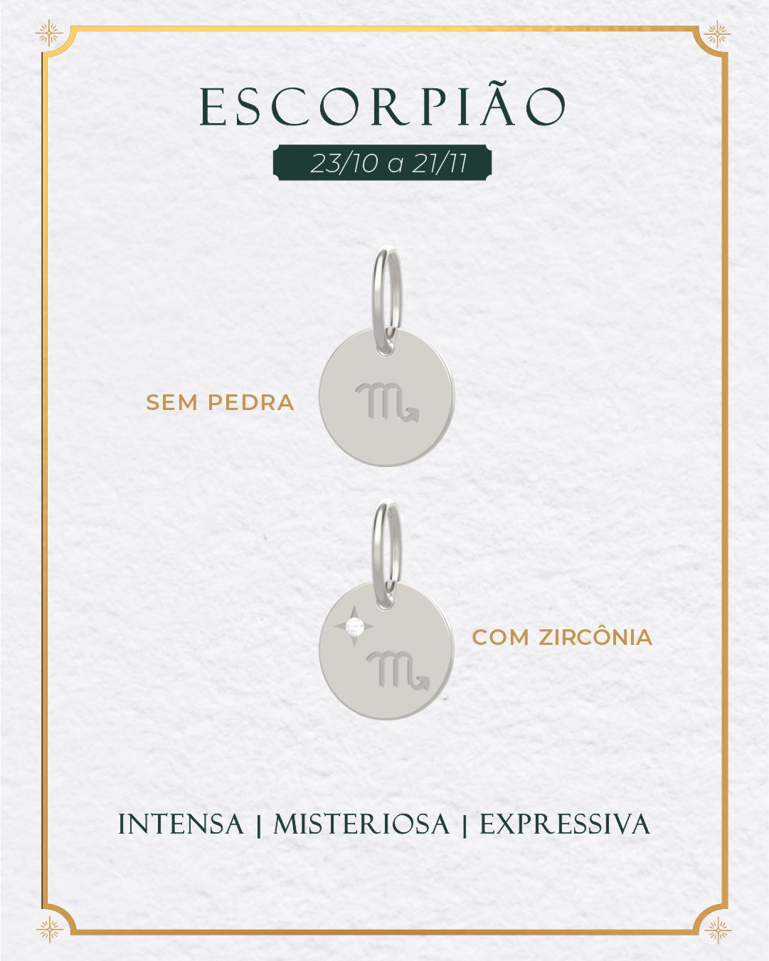 Pingente Signo Medalha Personalizada Prata 950