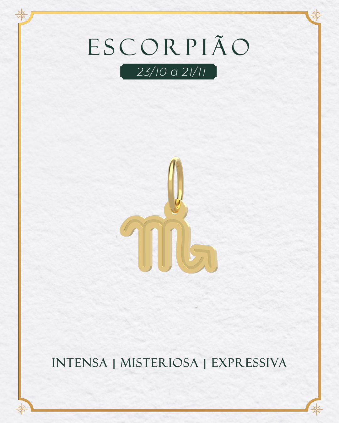 Pingente Signo do Zodíaco Ouro 18K