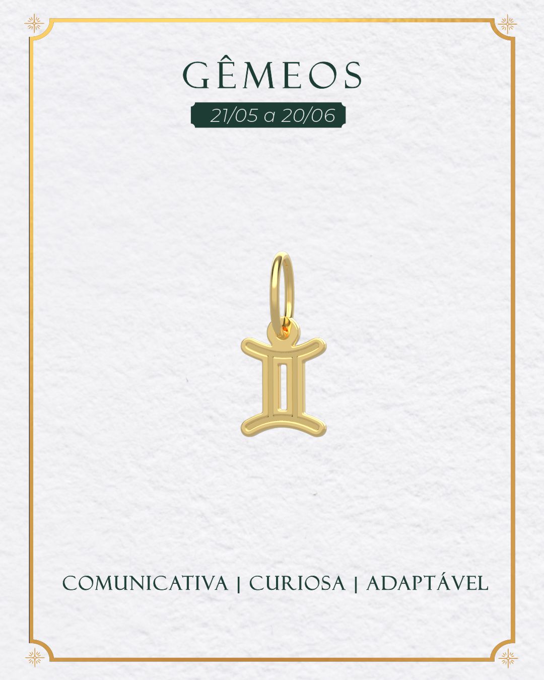 Pingente Signo do Zodíaco Ouro 18K