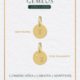 Pingente Signo Medalha Personalizada Ouro 18K