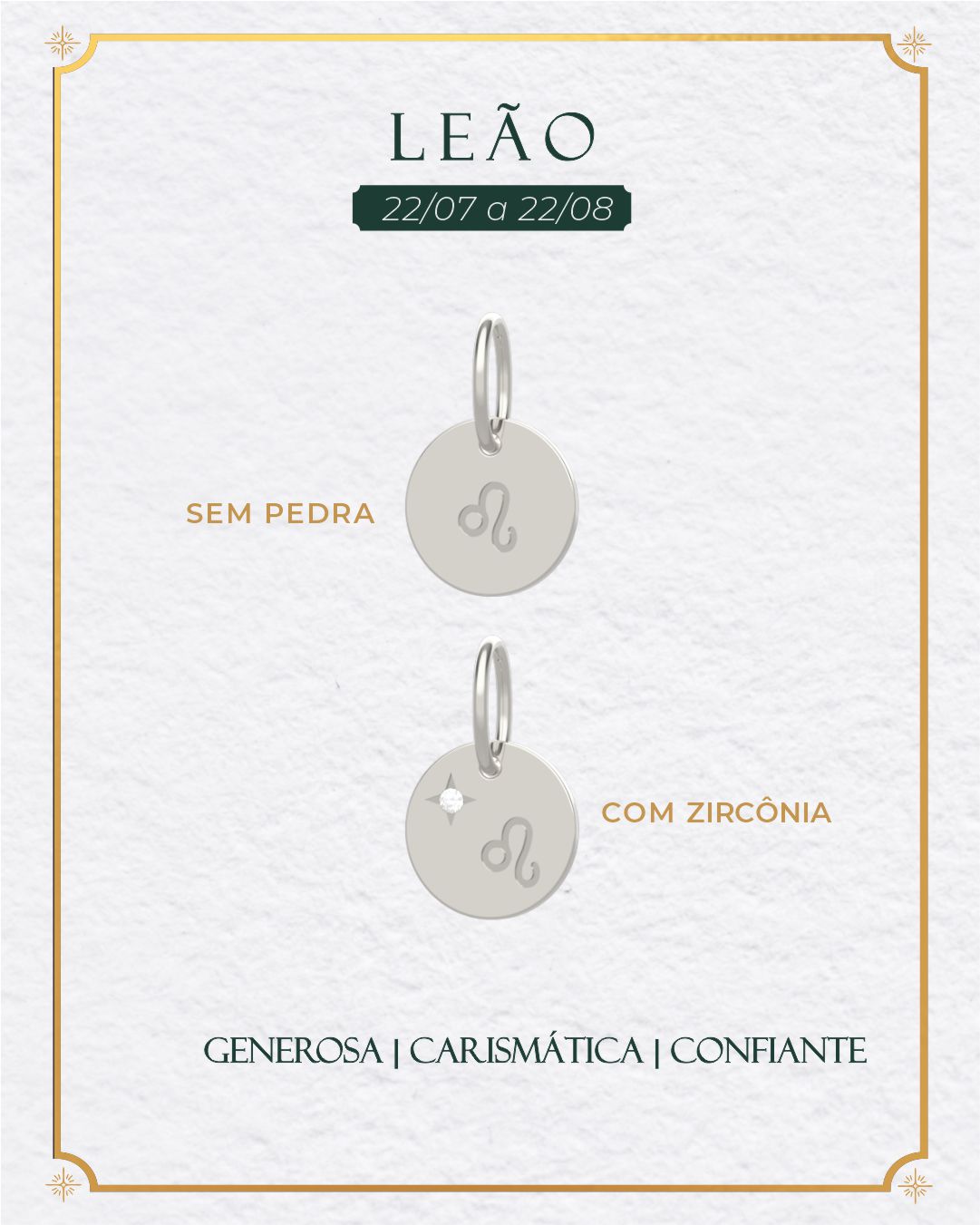 Pingente Signo Medalha Personalizada Prata 950