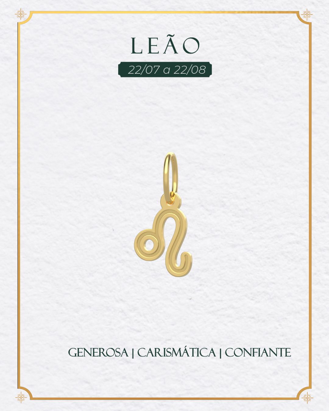 Pingente Signo do Zodíaco Ouro 18K