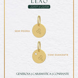 Pingente Signo Medalha Personalizada Ouro 18K