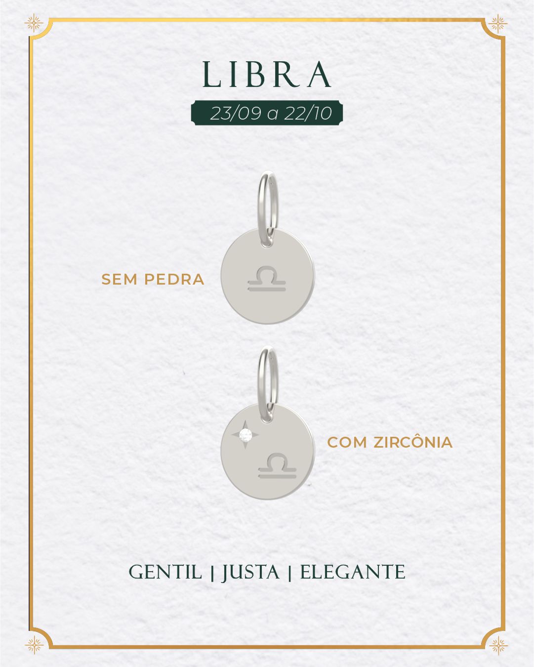 Pingente Signo Medalha Personalizada Prata 950