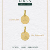 Pingente Signo Medalha Personalizada Ouro 18K