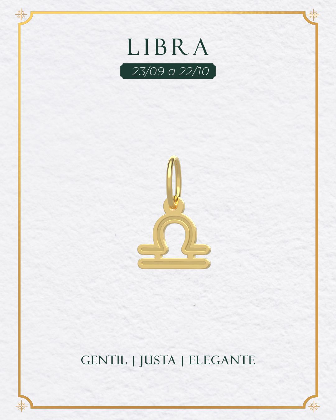Pingente Signo do Zodíaco Ouro 18K