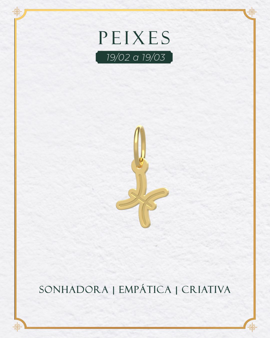Pingente Signo do Zodíaco Ouro 18K
