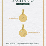 Pingente Signo Medalha Personalizada Ouro 18K