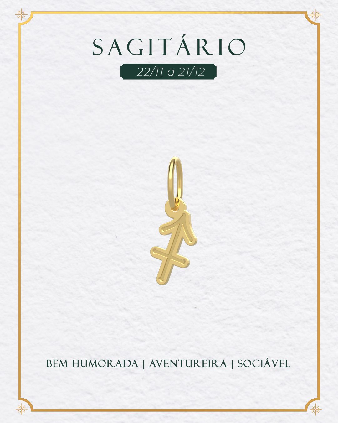 Pingente Signo do Zodíaco Ouro 18K