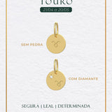 Pingente Signo Medalha Personalizada Ouro 18K