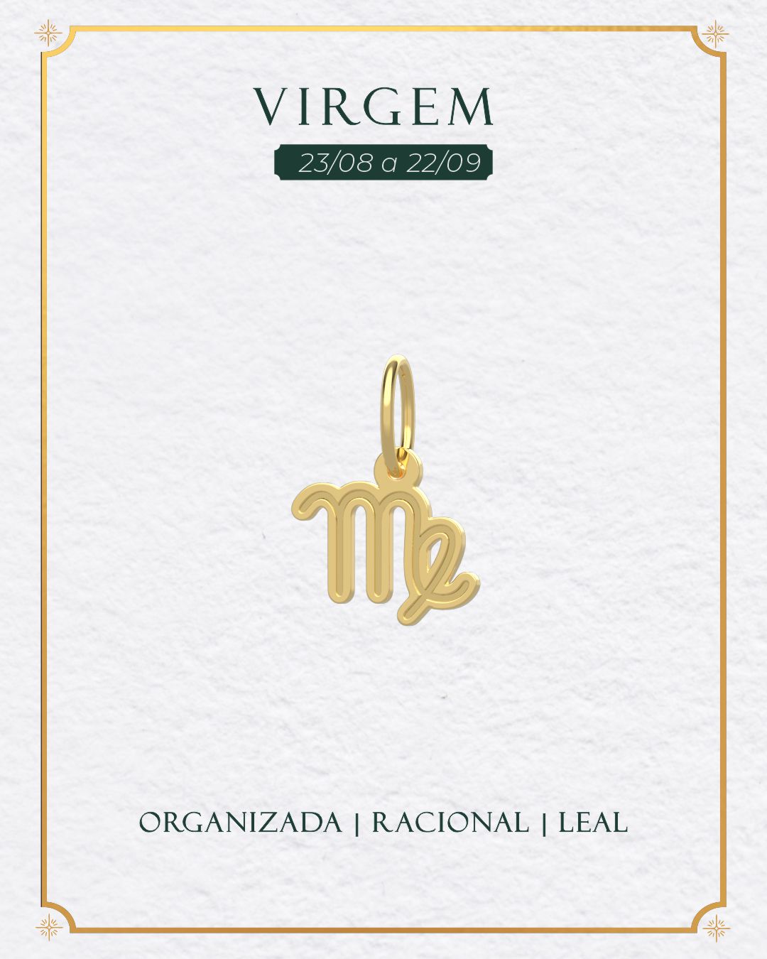 Pingente Signo do Zodíaco Ouro 18K