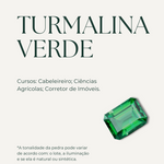 Anel Formatura Ouro 18K Turmalina Verde Baguete Aro Duplo - Montezza Joias