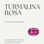 Anel Formatura Ouro 18K Turmalina Rosa Quadrado Aro Duplo - Montezza Joias