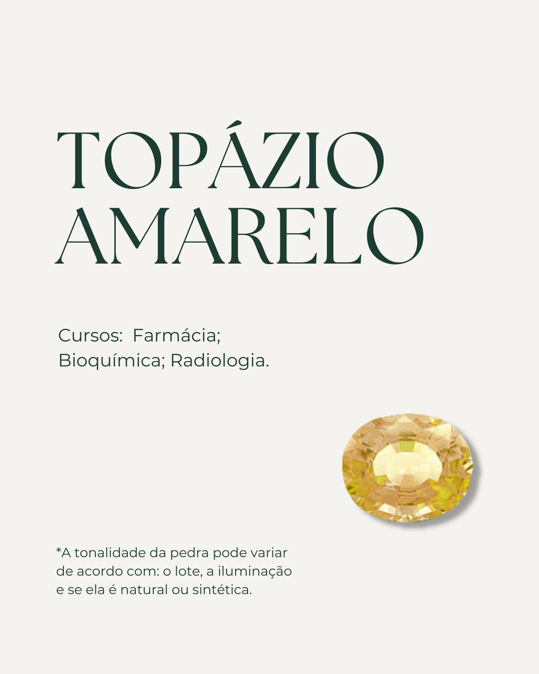 Anel Formatura Ouro 18K Topázio Amarelo Redonda Aro Delicado - Montezza Joias