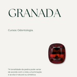 Anel Formatura Ouro 18K Granada Losango Aro Cravejado - Montezza Joias