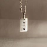 Pingente Personalizado Retangular Prata 950