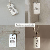 Pingente Personalizado Retangular Prata 950