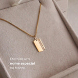 Pingente Placa com Friso Personalizado Ouro 18K