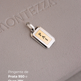 Pingente Facetado Personalizado Ouro 18K e Prata 950