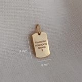 Pingente Placa com Friso Personalizado Ouro 18K