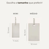 Pingente Personalizado Retangular Prata 950