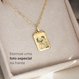Pingente Facetado Foto Personalizado Ouro 18K