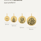 Pingente Personalizado Redondo Ouro 18K